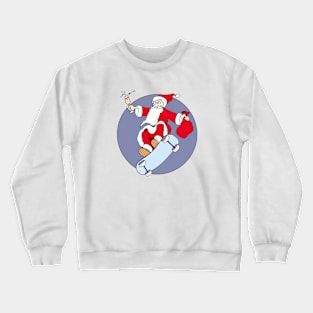 santa claus delivering the christmas gift Crewneck Sweatshirt